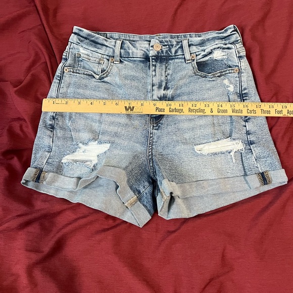 AE Stretch Curvy Denim Mom Shorts Waist 28ish  *See Pics & Info For Sizing* NWOT - Picture 6 of 6